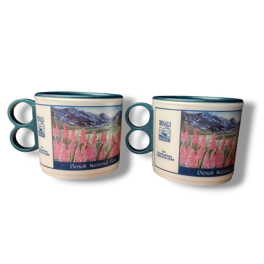 2 Denali National Park Alaska Coffee Souvenir Travel Mugs Cups Whirley